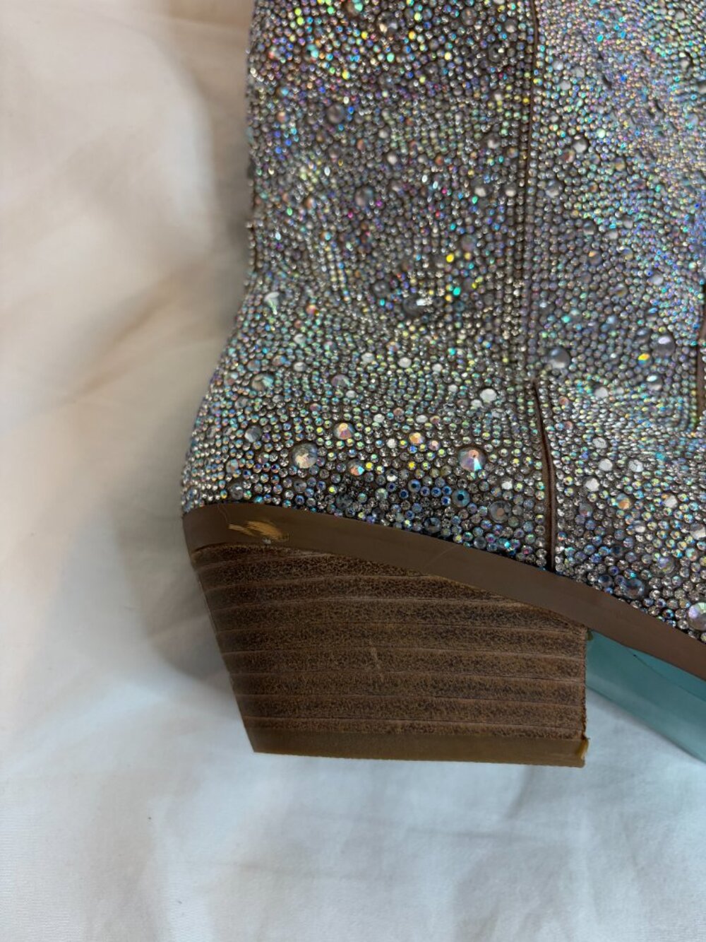 Betsey Johnson Utah Rhinestone Bedazzled Calf Height Boots - Picture 6 of 8